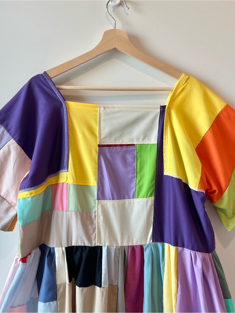 Handmade Quilted Patchwork Colorblock Dress SKU 08121 - Picture 16 of 16